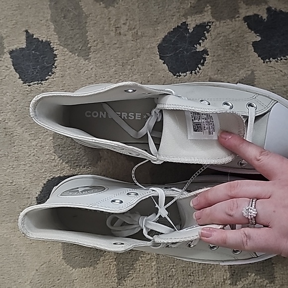 Light Mint Green Converse Platform High Tops - Picture 7 of 10